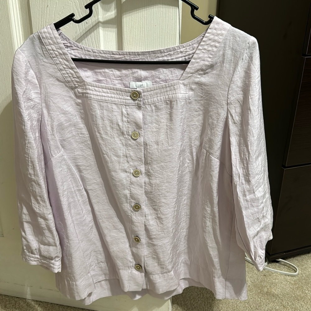 J Jill 3/4 sleeve light lavender blouse